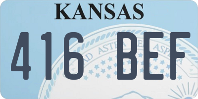 KS license plate 416BEF