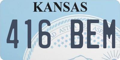 KS license plate 416BEM