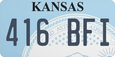 KS license plate 416BFI