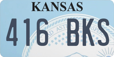 KS license plate 416BKS