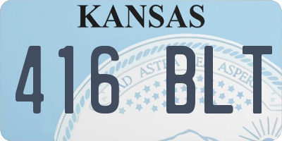KS license plate 416BLT