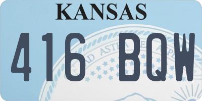 KS license plate 416BQW