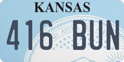 KS license plate 416BUN