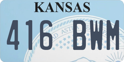 KS license plate 416BWM