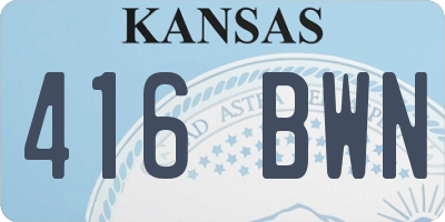 KS license plate 416BWN