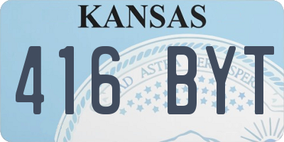 KS license plate 416BYT