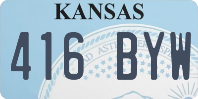 KS license plate 416BYW