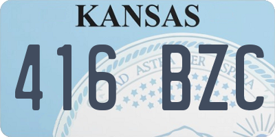 KS license plate 416BZC