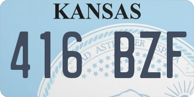 KS license plate 416BZF