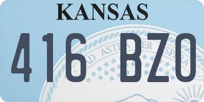 KS license plate 416BZO