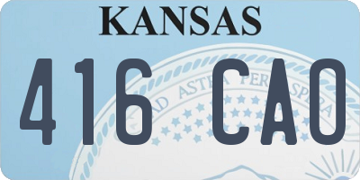 KS license plate 416CAO