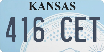 KS license plate 416CET