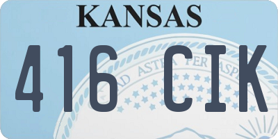 KS license plate 416CIK