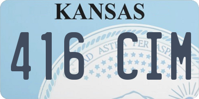 KS license plate 416CIM