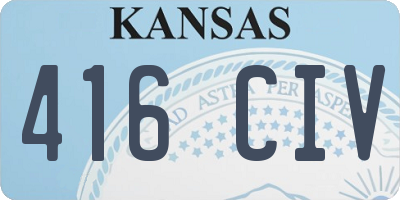 KS license plate 416CIV