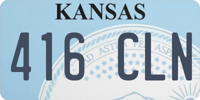 KS license plate 416CLN