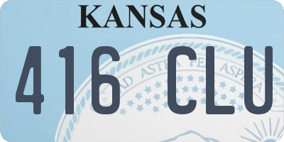 KS license plate 416CLU