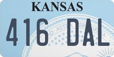 KS license plate 416DAL