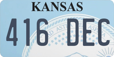 KS license plate 416DEC