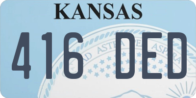 KS license plate 416DED