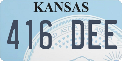 KS license plate 416DEE