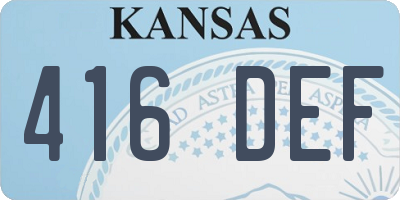 KS license plate 416DEF