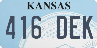 KS license plate 416DEK