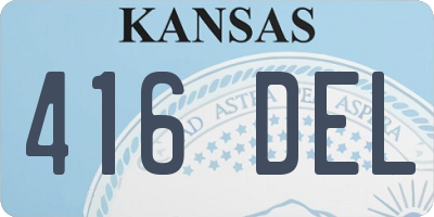 KS license plate 416DEL