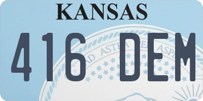 KS license plate 416DEM