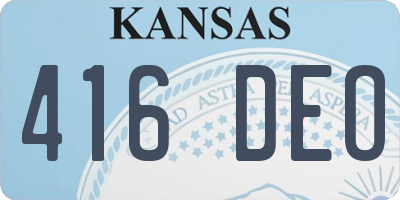 KS license plate 416DEO