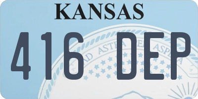 KS license plate 416DEP