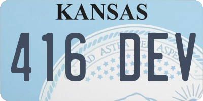 KS license plate 416DEV
