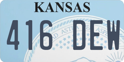 KS license plate 416DEW