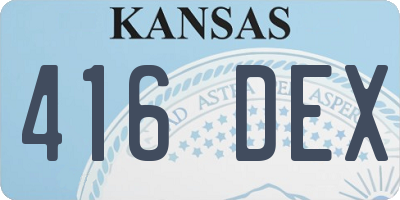 KS license plate 416DEX