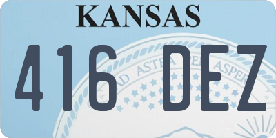 KS license plate 416DEZ