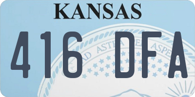 KS license plate 416DFA