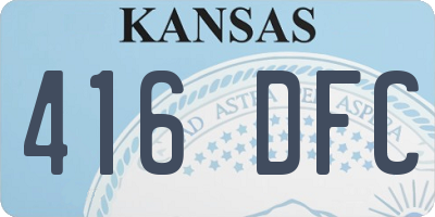 KS license plate 416DFC