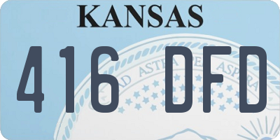 KS license plate 416DFD