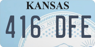 KS license plate 416DFE