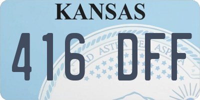 KS license plate 416DFF