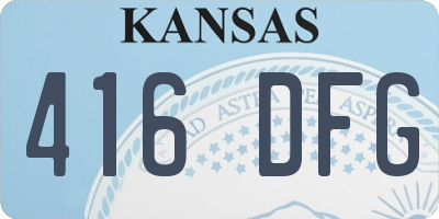 KS license plate 416DFG