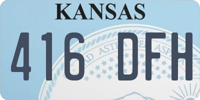 KS license plate 416DFH
