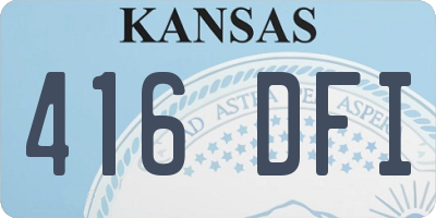 KS license plate 416DFI