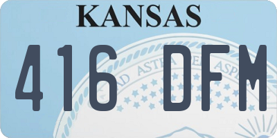 KS license plate 416DFM