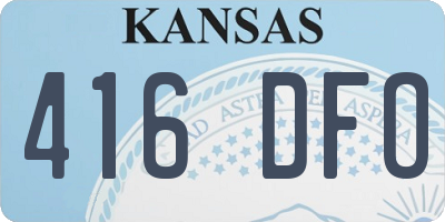 KS license plate 416DFO