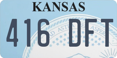KS license plate 416DFT