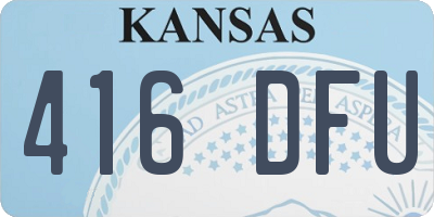 KS license plate 416DFU