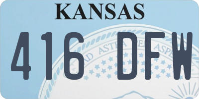 KS license plate 416DFW