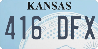 KS license plate 416DFX