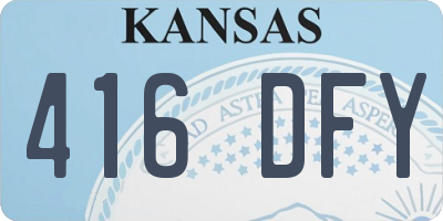KS license plate 416DFY